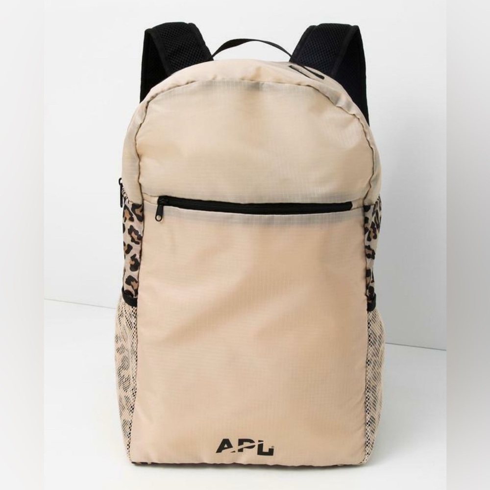 APL Athletic Propulsion Labs Leopard Cheetah Packable Backpack Tan Black
